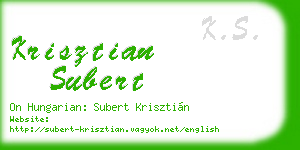 krisztian subert business card